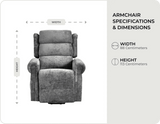 Cambridge Grey Fabric Rise & Recline Mobility Chair