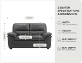 Florence Grey Leather 2 Seater Sofa