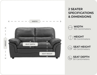 Florence Grey Leather 2 Seater Sofa