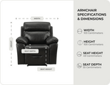 Milano Black Leather Electric Recliner Armchair