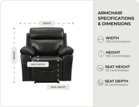 Milano Black Leather Electric Recliner Armchair