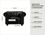 Chesterfield Black Leather Antique Armchair - Sofa-Direct