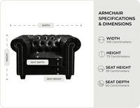 Chesterfield Black Leather Antique Armchair - Sofa-Direct
