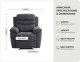 Bristol Grey Fabric Manual Recliner Armchair measurements