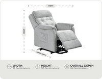 Oliver Light Grey Fabric Rise & Recline Mobility Chair measurements