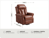 Derby Genuine Leather Tan Rise & Recline Mobility Chair measurements
