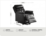 Oliver Genuine Leather Black Rise & Recline Mobility Chair measurements