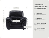Florence Black  Leather Armchair