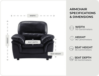 Florence Black  Leather Armchair