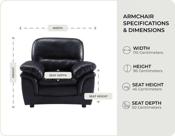 Florence Black  Leather Armchair