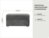 Florence Grey   Fabric Footstool