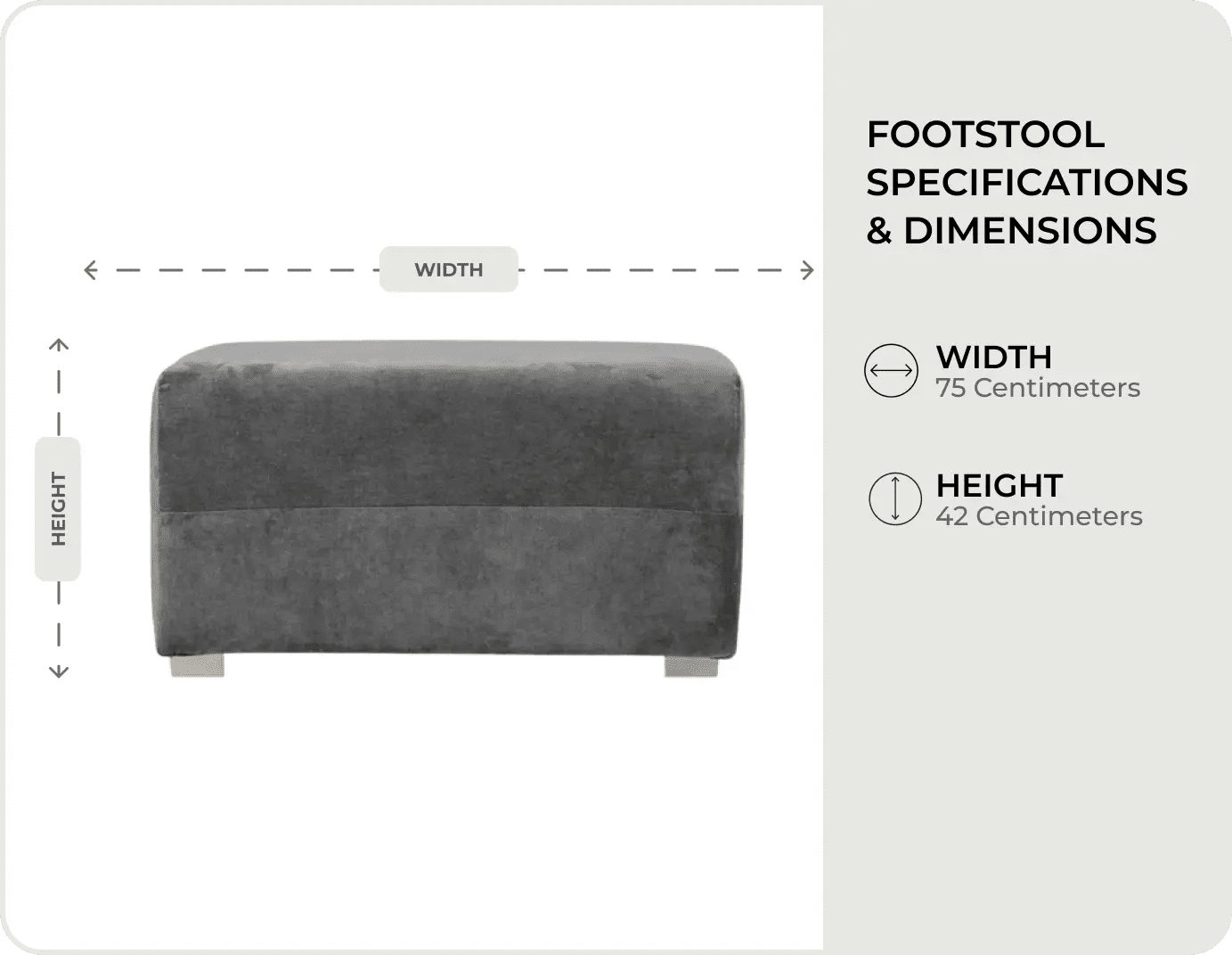 Florence Grey   Fabric Footstool