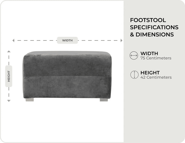 Florence Grey   Fabric Footstool