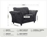 Cotswold Grey Fabric Armchair measurements
