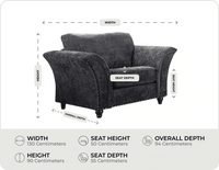 Cotswold Grey Fabric Armchair measurements
