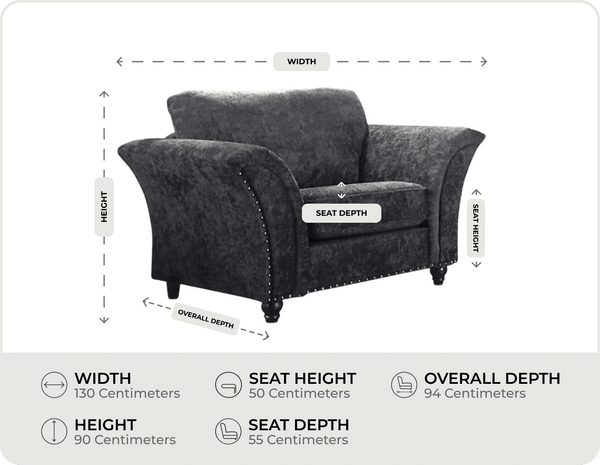 Cotswold Grey Fabric Armchair measurements
