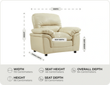 Florence Cream Leather Armchair Measurements