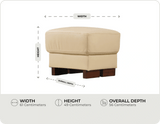 Dalmore Genuine Leather Cream Footstool measurement