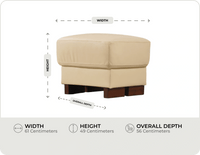 Dalmore Genuine Leather Cream Footstool measurement