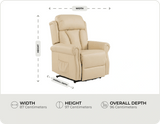 Derby Genuine Leather Cream Rise & Recline Mobility Chair measurements