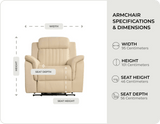 Martini Cream Leather Power Recliner Armchair - Sofa-Direct