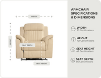 Martini Cream Leather Power Recliner Armchair - Sofa-Direct