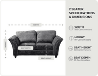 Cotswold Grey Fabric 2 Seater Sofa