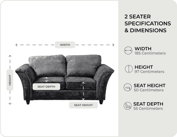 Cotswold Grey Fabric 2 Seater Sofa