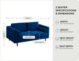 Scott Midnight Velvet 2 Seater Sofa