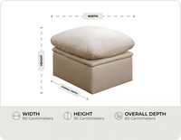 Florence Cream Leather Footstool measurement