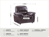 Florence Brown Leather Armchair measurement