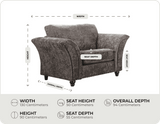 Cotswold Truffle  Fabric Armchair measurements
