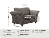 Cotswold Truffle  Fabric Armchair measurements
