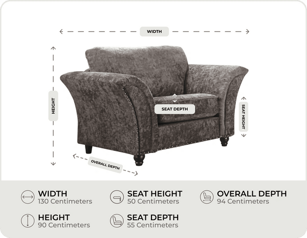 Cotswold Truffle  Fabric Armchair measurements
