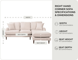 Durham Beige Fabric Right Hand Corner Sofa