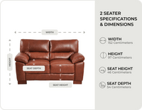 Dalmore Genuine Leather Tan 2 Seater Sofa