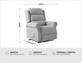 Cambridge Light Grey Fabric Rise & Recline Mobility Chair measurements