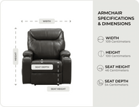 Cinemax Grey Electric Leather Recliner Armchair With Two Cup Holders