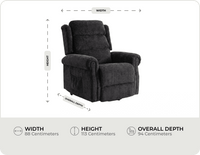 Cambridge Black Fabric Rise & Recline Mobility Chair measurements