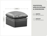 Florence Grey   Leather Footstool
