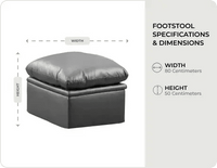 Florence Grey   Leather Footstool