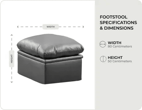 Florence Grey   Leather Footstool