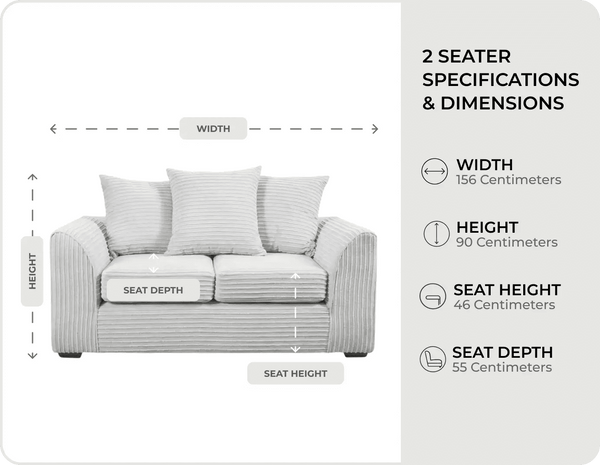 Oxford Shark  Fabric 2 Seater Sofa