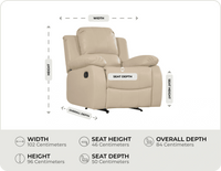 York Cream Leather Manual Recliner Armchair measurement