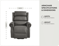 Cambridge Genuine Leather Grey Rise & Recline Mobility Chair