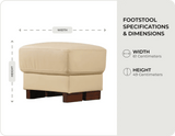 Dalmore Cream Leather Footstool measurements