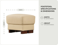 Dalmore Cream Leather Footstool measurements