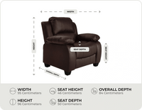 Veloura Brown Leather Armchair measurement