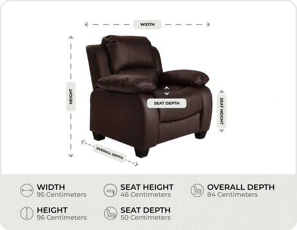 Veloura Brown Leather Armchair measurement