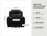 Leo Genuine Leather Black Electric Power Recliner Armchair